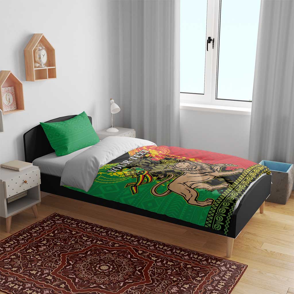 Personalised Afro Ethiopia Bedding Set Lion Of Judah - African Pattern LT15