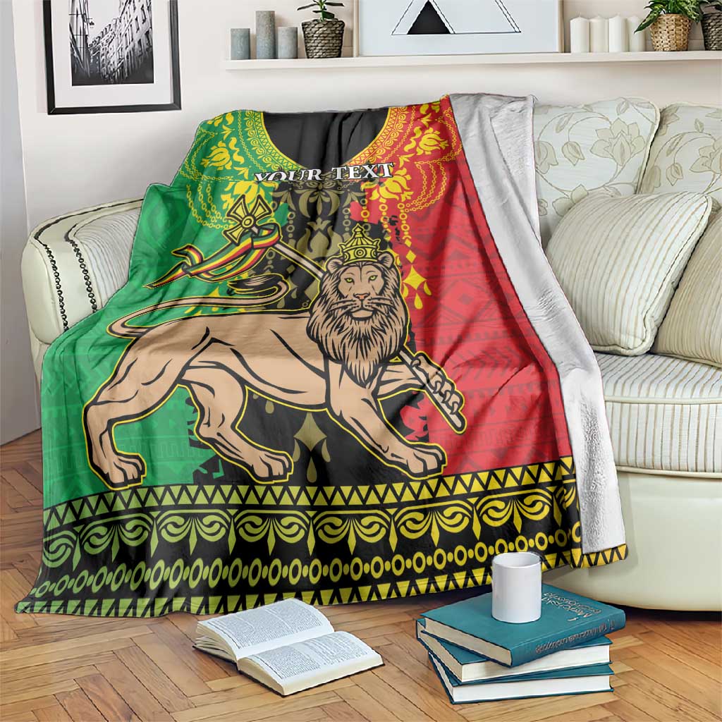 Personalised Afro Ethiopia Blanket Lion Of Judah - African Pattern LT15