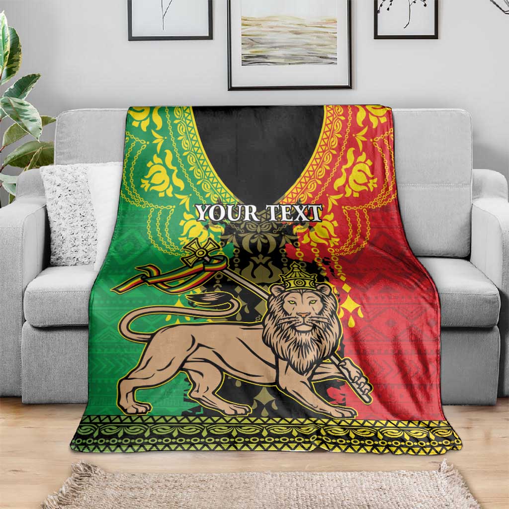 Personalised Afro Ethiopia Blanket Lion Of Judah - African Pattern LT15
