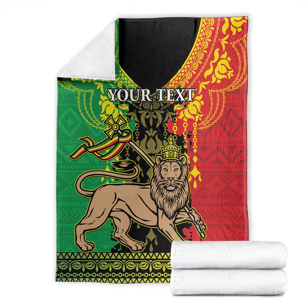 Personalised Afro Ethiopia Blanket Lion Of Judah - African Pattern LT15