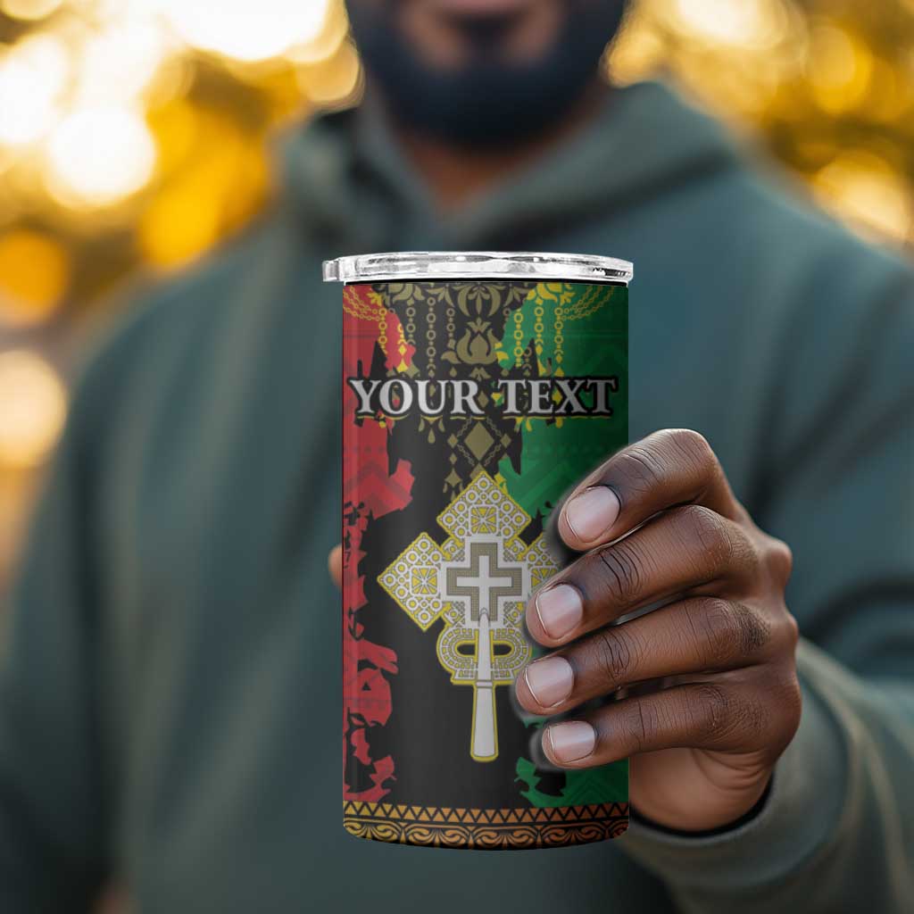Personalised Afro Ethiopia 4 in 1 Can Cooler Tumbler Lion Of Judah - African Pattern LT15