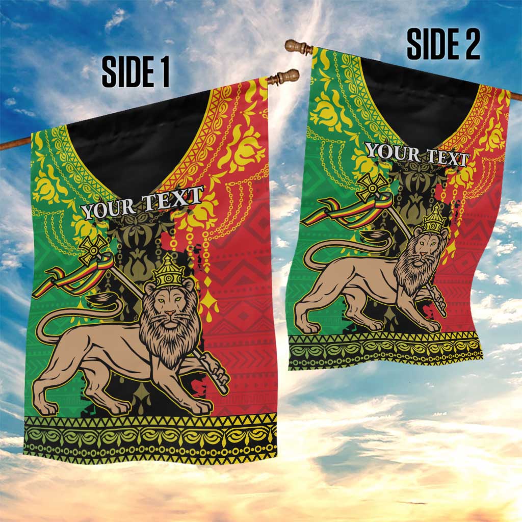 Personalised Afro Ethiopia Garden Flag Lion Of Judah - African Pattern LT15