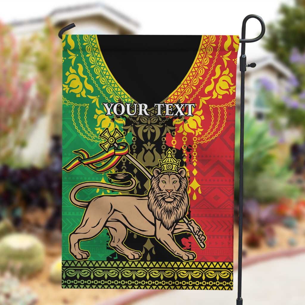 Personalised Afro Ethiopia Garden Flag Lion Of Judah - African Pattern LT15