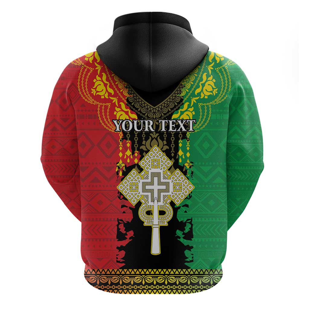 Personalised Ethiopia Hoodie Lion Of Judah Mix African Pattern LT15