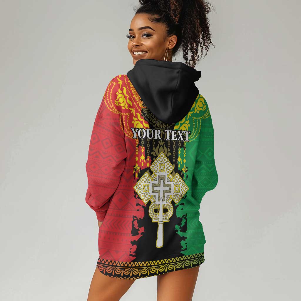 Personalised Afro Ethiopia Hoodie Dress Lion Of Judah - African Pattern LT15