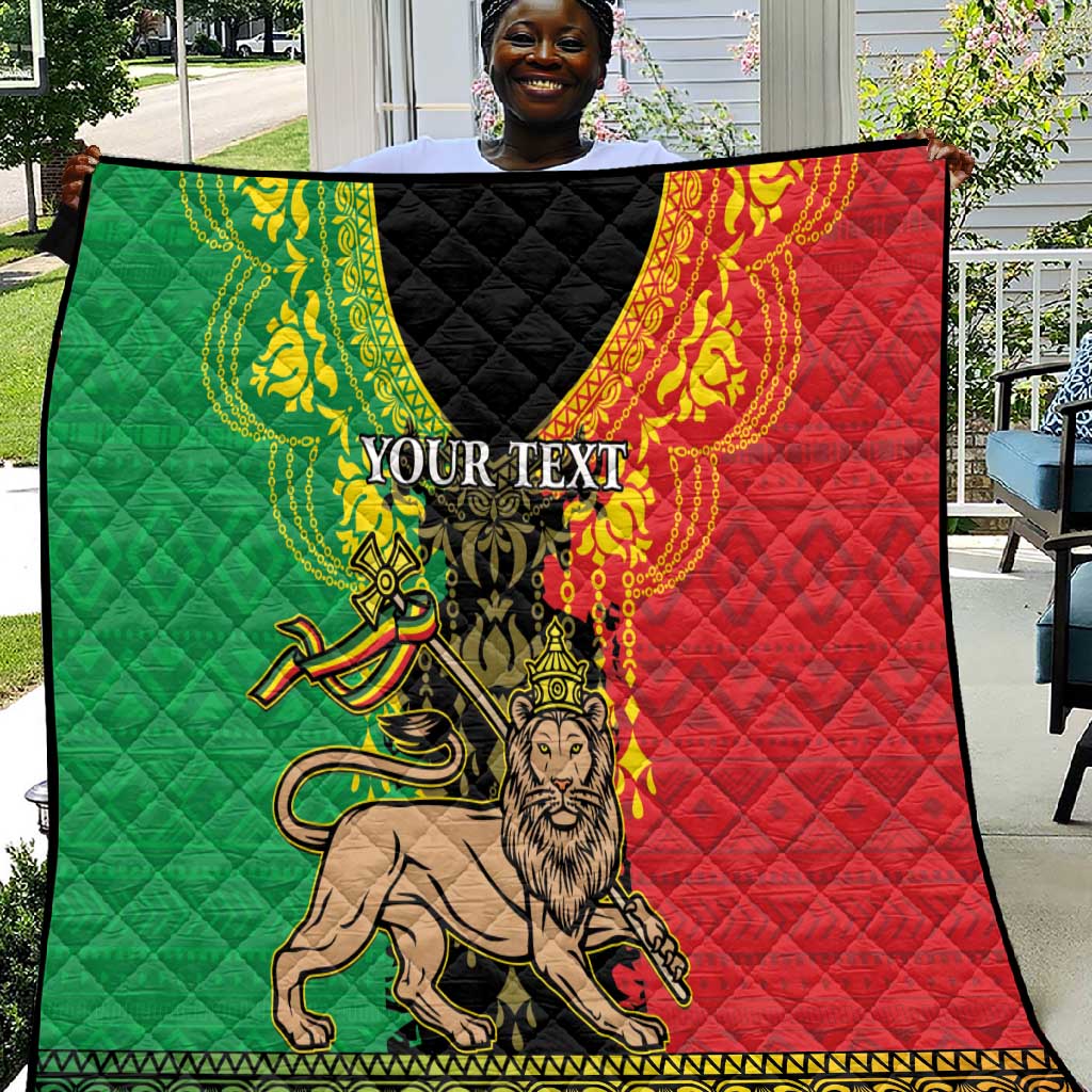 Personalised Afro Ethiopia Quilt Lion Of Judah - African Pattern LT15