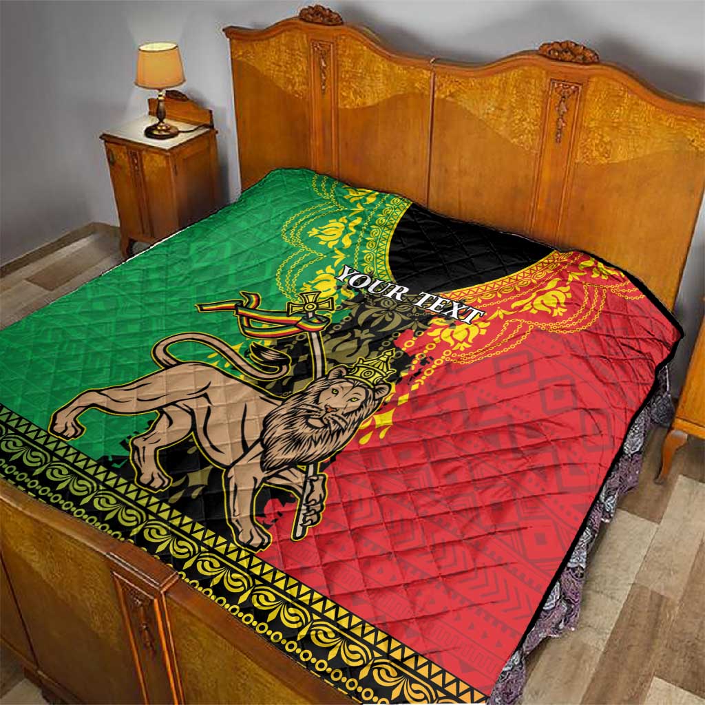 Personalised Afro Ethiopia Quilt Lion Of Judah - African Pattern LT15