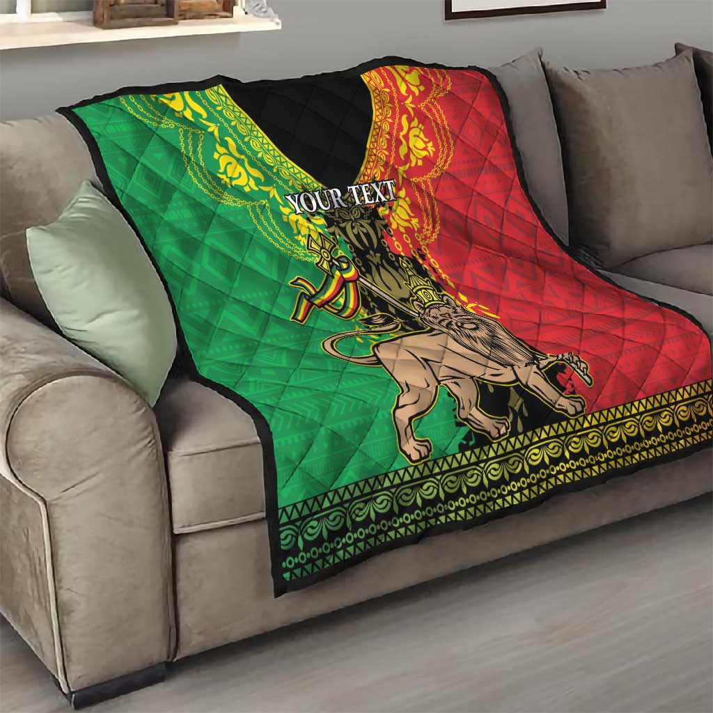 Personalised Afro Ethiopia Quilt Lion Of Judah - African Pattern LT15