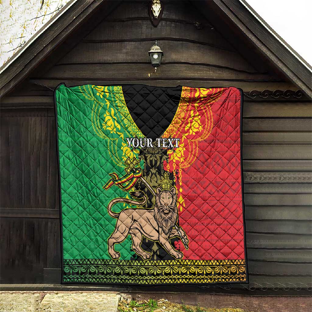 Personalised Afro Ethiopia Quilt Lion Of Judah - African Pattern LT15