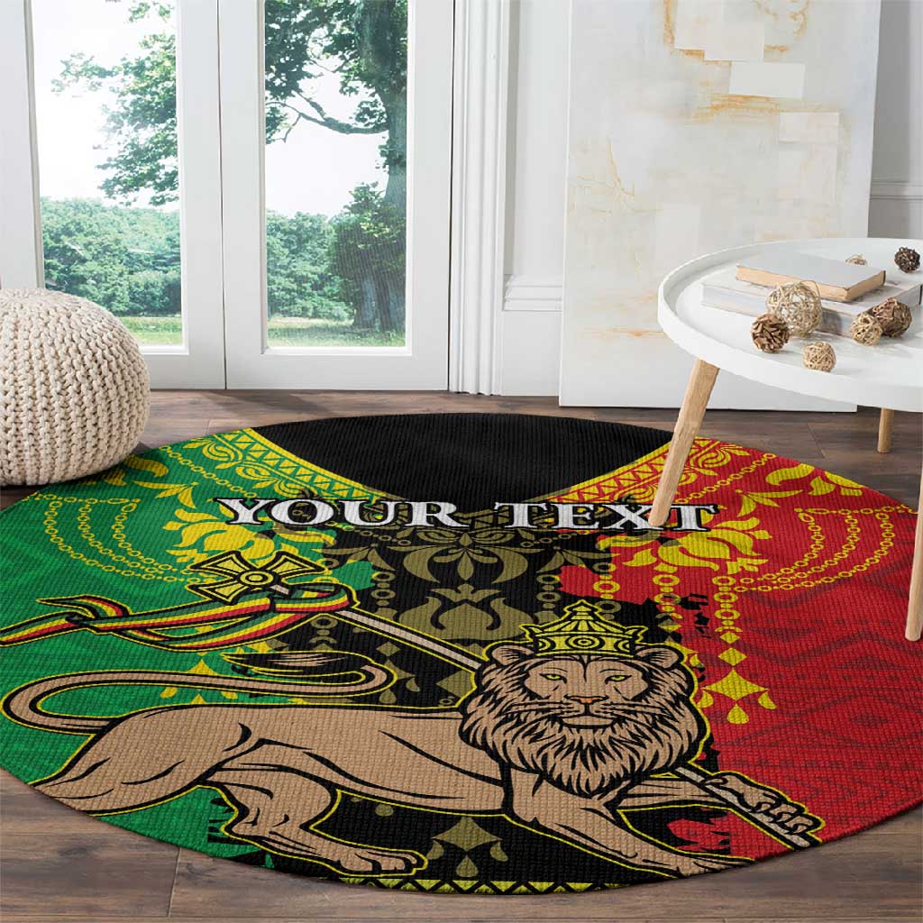 Personalised Afro Ethiopia Round Carpet Lion Of Judah - African Pattern LT15