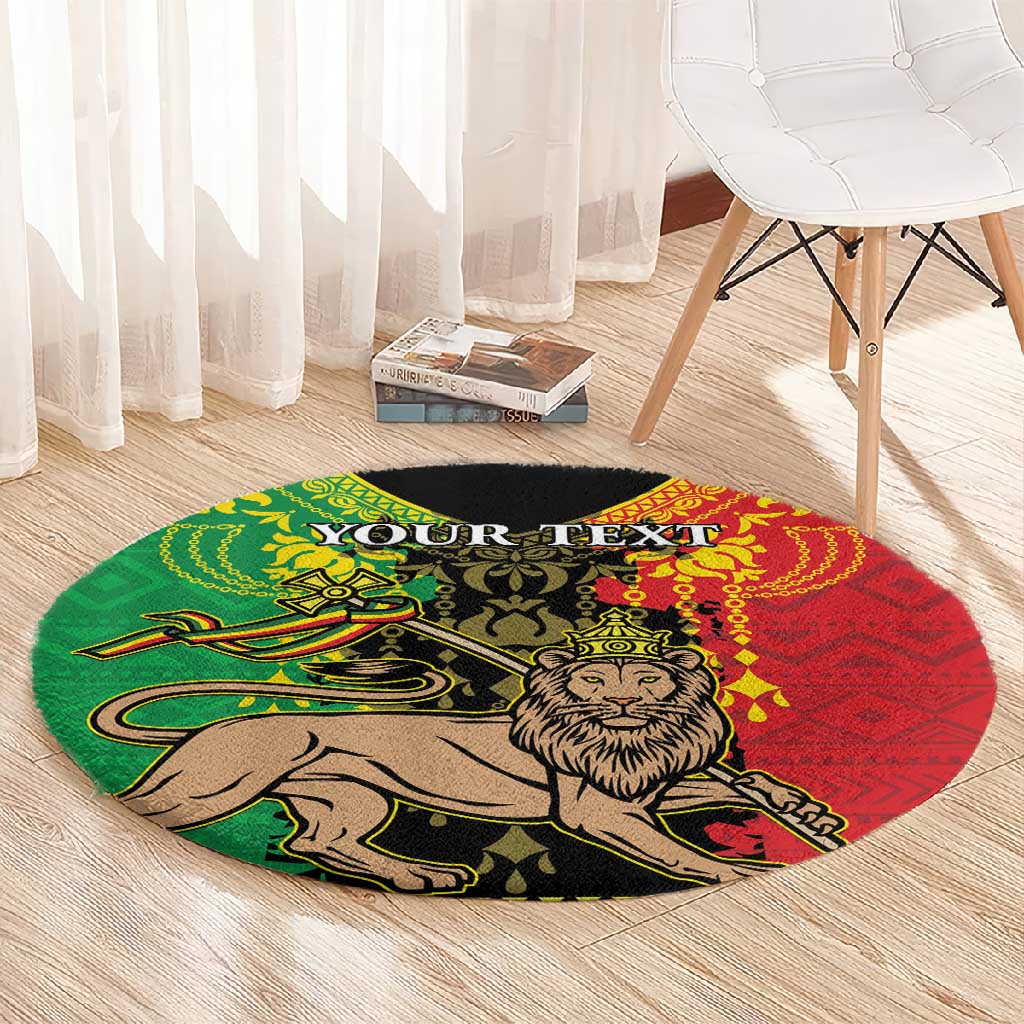 Personalised Afro Ethiopia Round Carpet Lion Of Judah - African Pattern LT15