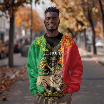Personalised Afro Ethiopia Sweatshirt Lion Of Judah - African Pattern LT15