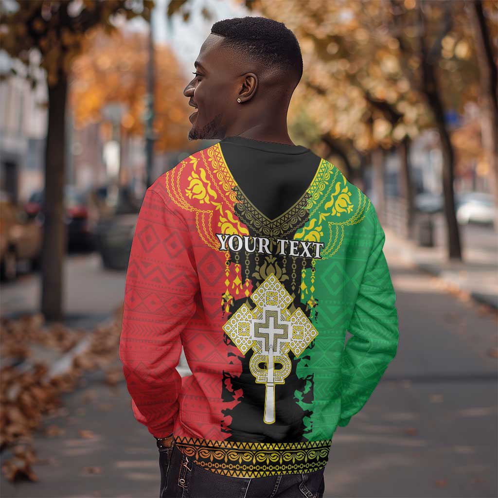 Personalised Afro Ethiopia Sweatshirt Lion Of Judah - African Pattern LT15