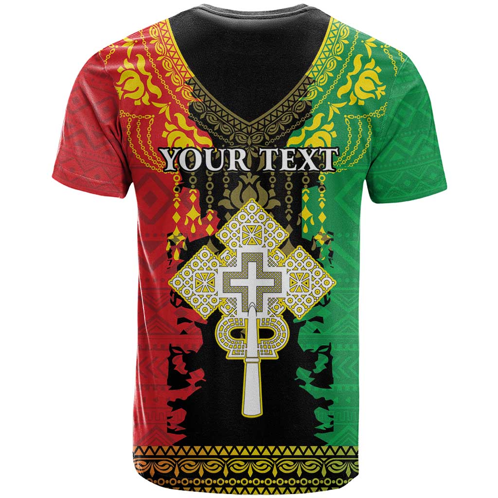 Personalised Afro Ethiopia T shirt Lion Of Judah - African Pattern LT15