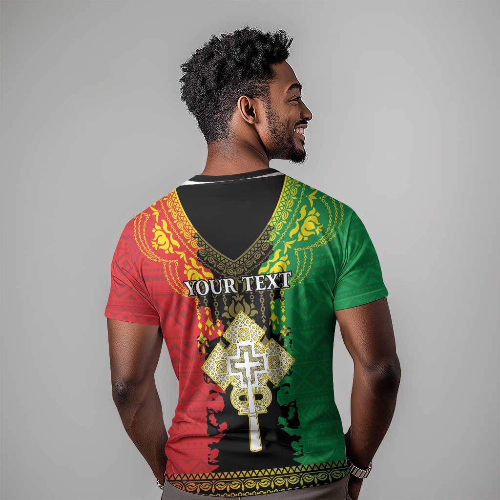 Personalised Afro Ethiopia T shirt Lion Of Judah - African Pattern LT15