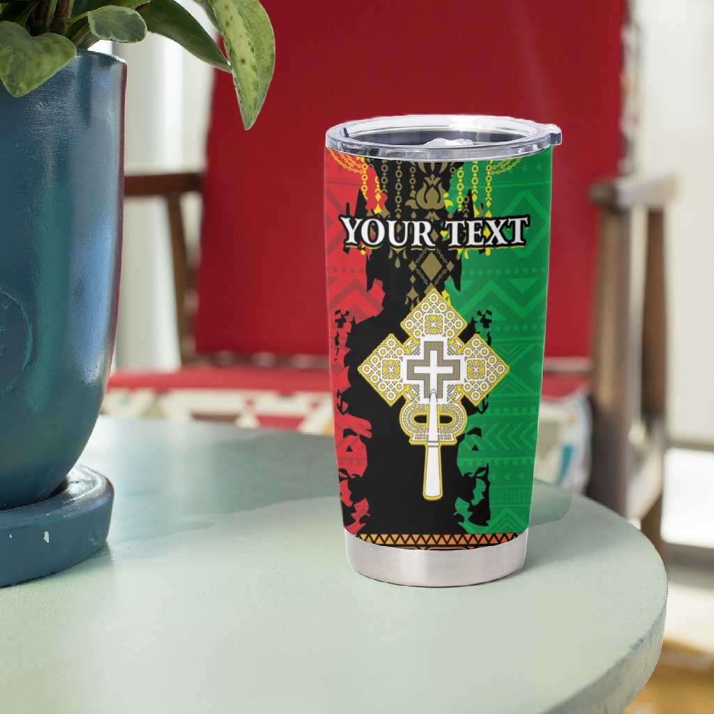 Personalised Afro Ethiopia Tumbler Cup Lion Of Judah - African Pattern LT15