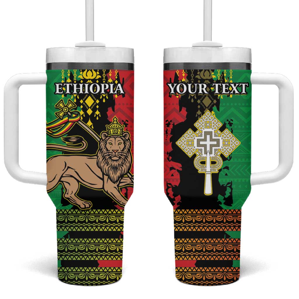 Personalised Afro Ethiopia Tumbler With Handle Lion Of Judah - African Pattern LT15