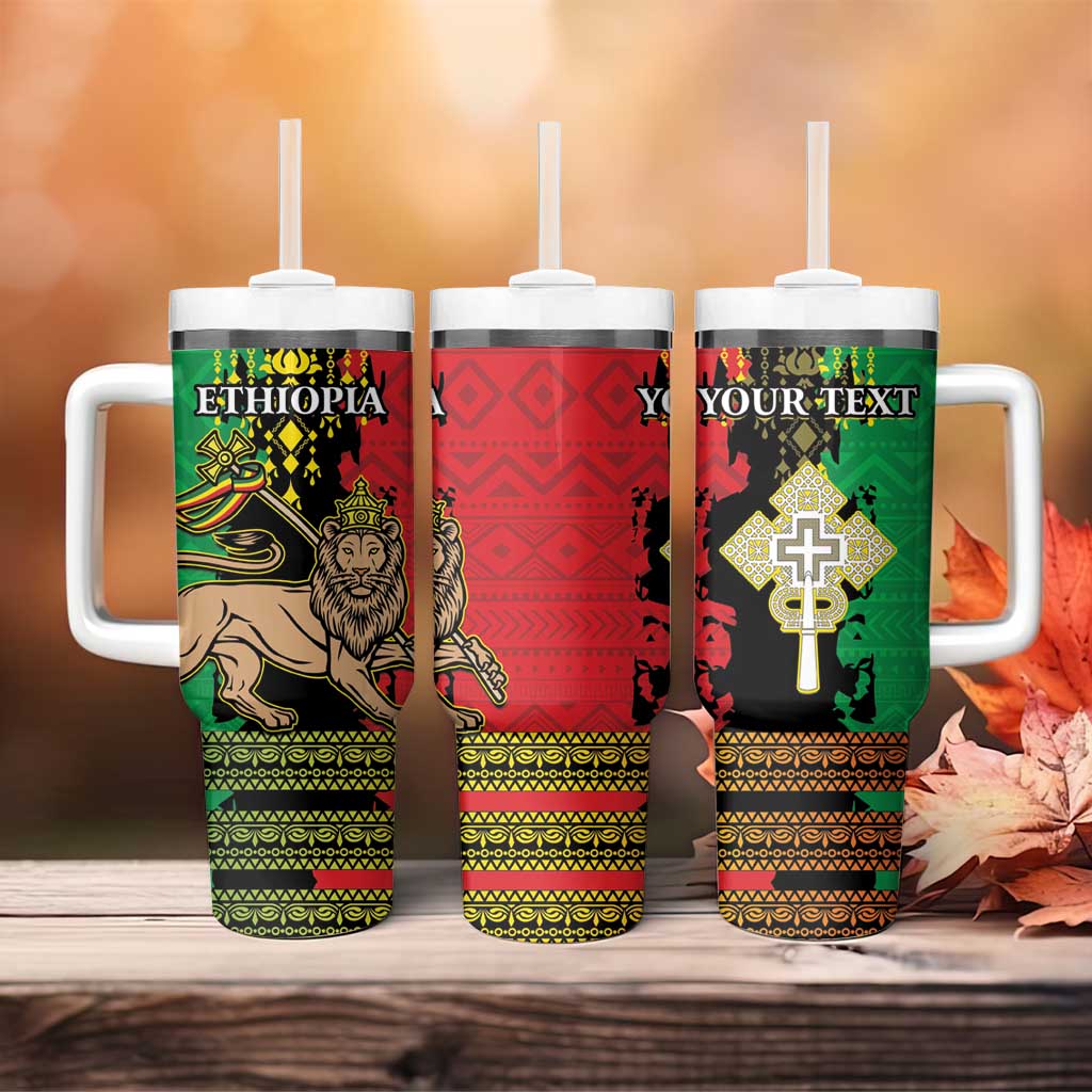 Personalised Afro Ethiopia Tumbler With Handle Lion Of Judah - African Pattern LT15