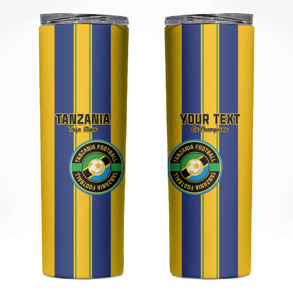 Custom Afro Tanzania Football Skinny Tumbler We Are Champions LT15