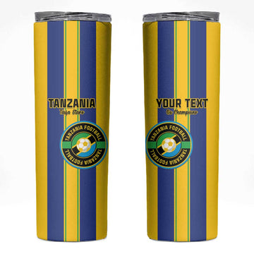 Custom Afro Tanzania Football Skinny Tumbler We Are Champions LT15