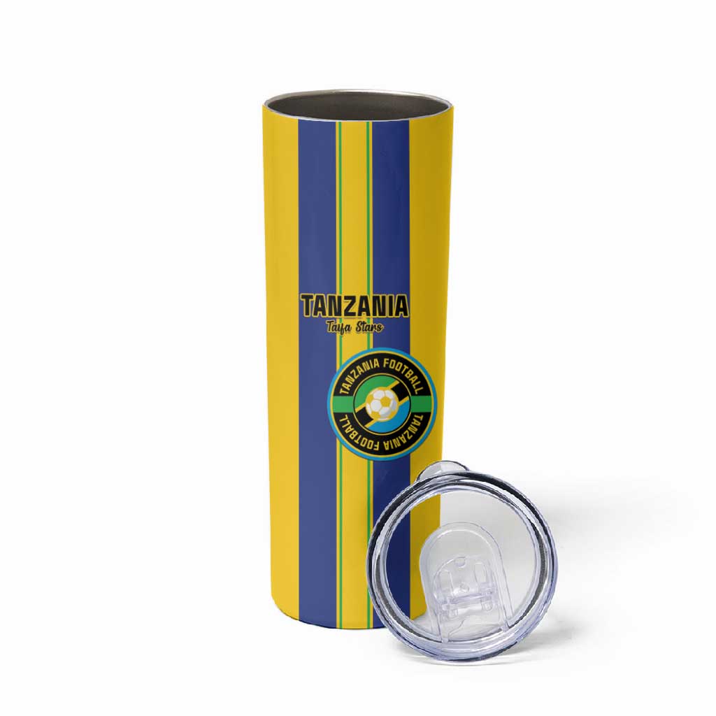 Custom Afro Tanzania Football Skinny Tumbler We Are Champions LT15