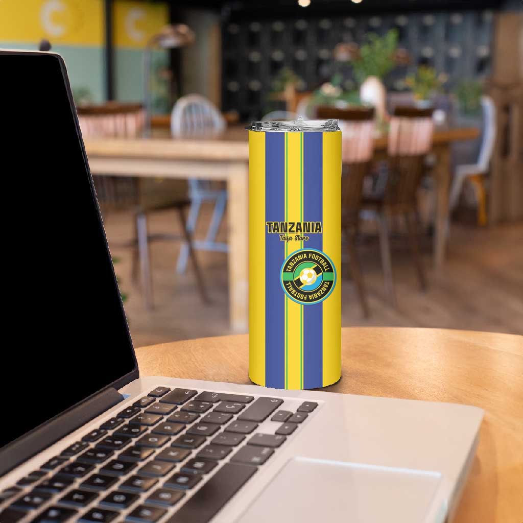 Custom Afro Tanzania Football Skinny Tumbler We Are Champions LT15