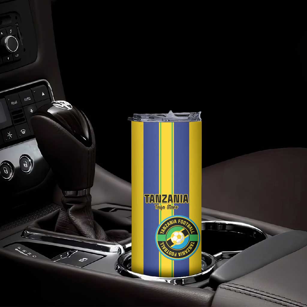 Custom Afro Tanzania Football Skinny Tumbler We Are Champions LT15