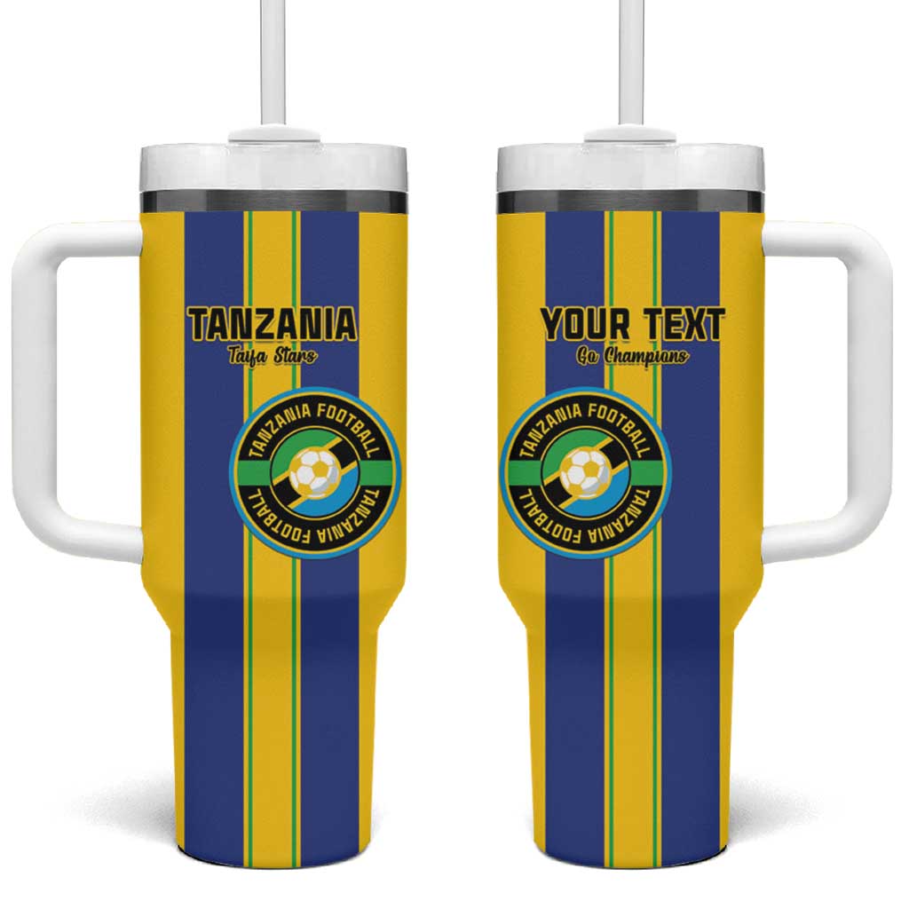 Custom Afro Tanzania Football Tumbler With Handle We Are Champions LT15