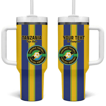 Custom Afro Tanzania Football Tumbler With Handle We Are Champions LT15