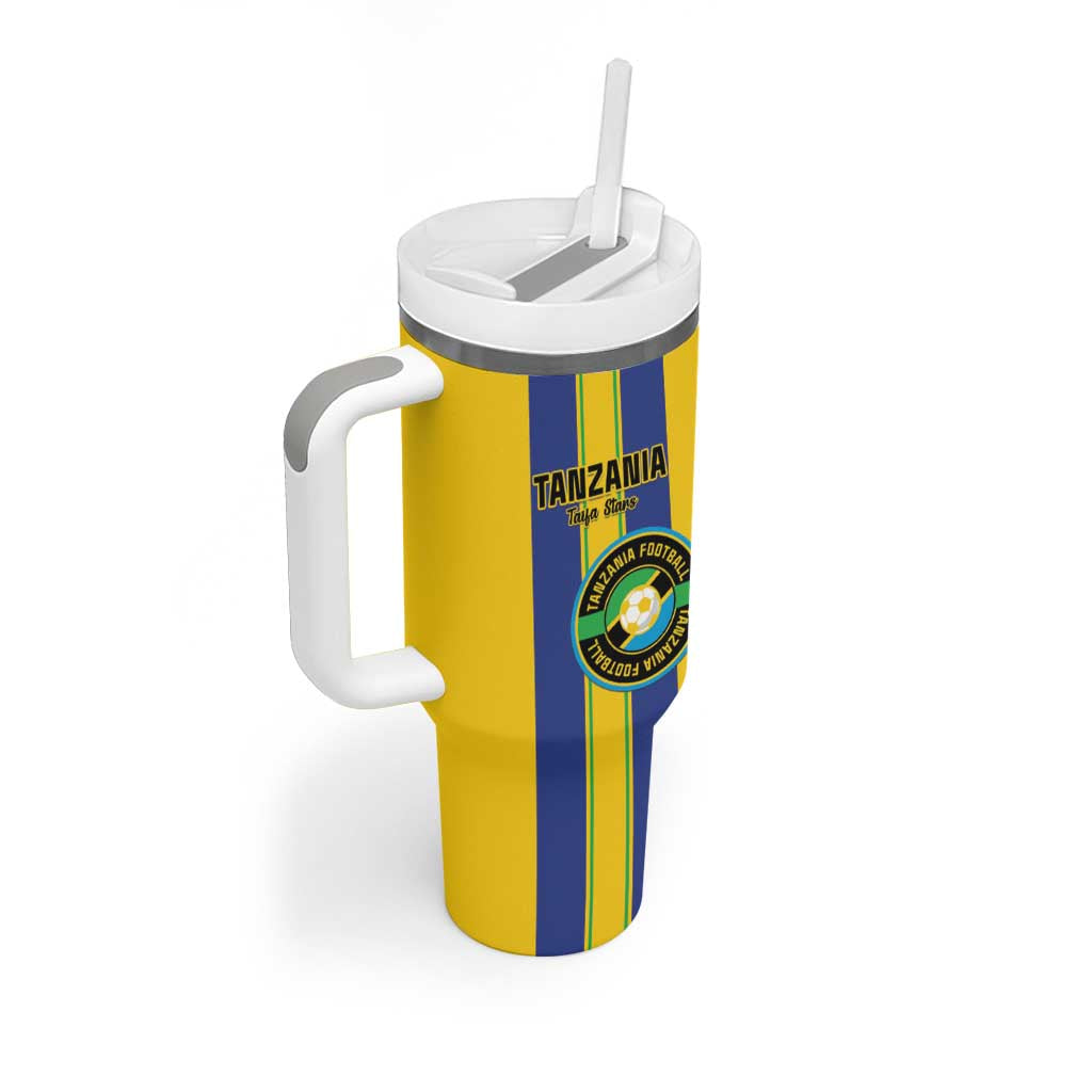 Custom Afro Tanzania Football Tumbler With Handle We Are Champions LT15