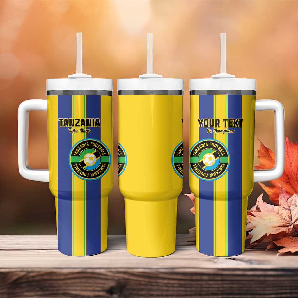Custom Afro Tanzania Football Tumbler With Handle We Are Champions LT15