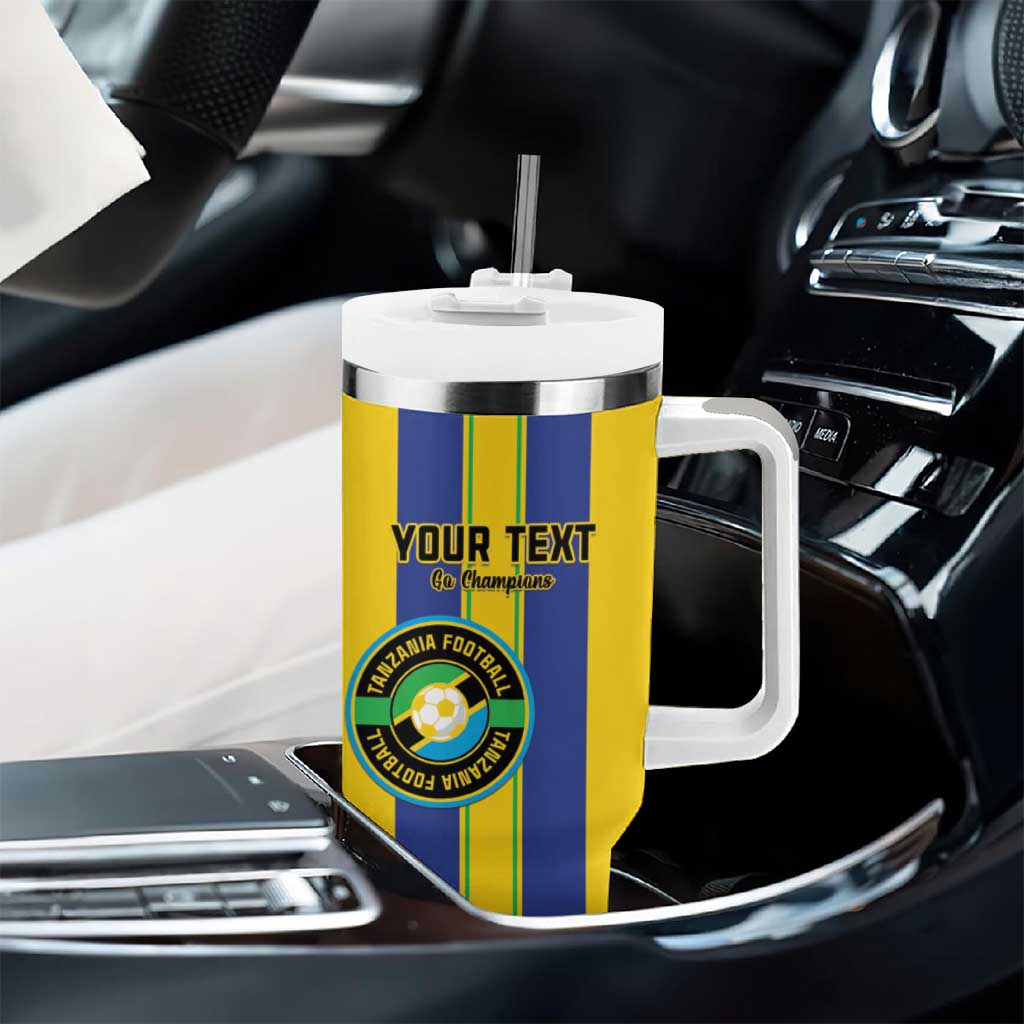 Custom Afro Tanzania Football Tumbler With Handle We Are Champions LT15
