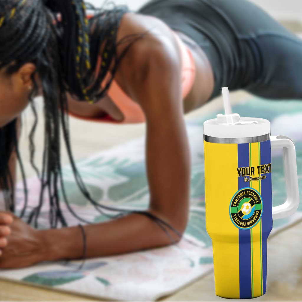 Custom Afro Tanzania Football Tumbler With Handle We Are Champions LT15