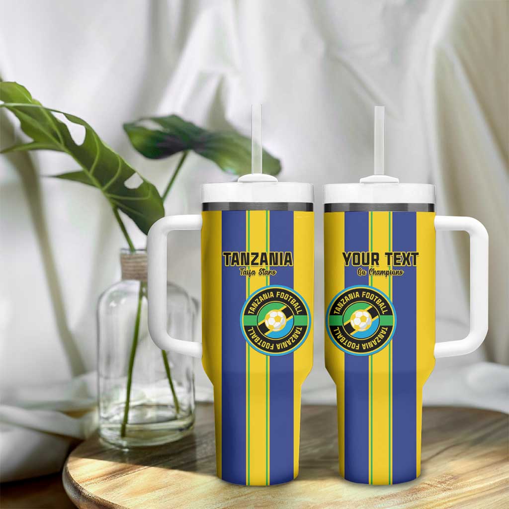 Custom Afro Tanzania Football Tumbler With Handle We Are Champions LT15