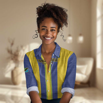 Custom Afro Tanzania Football Women Casual Shirt We Are Champions LT15