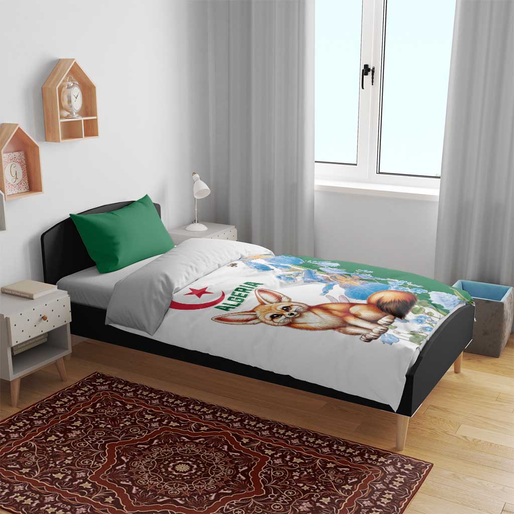 Afro Algeria Bedding Set Fennec Fox With Blue Isris Flower LT15