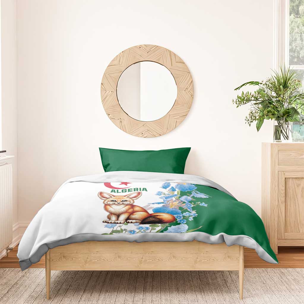 Afro Algeria Bedding Set Fennec Fox With Blue Isris Flower LT15