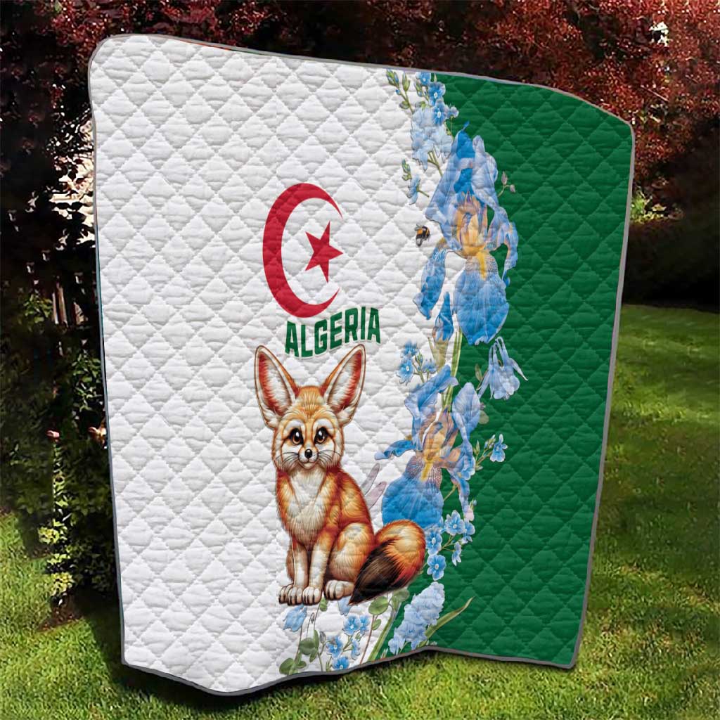 Afro Algeria Quilt Fennec Fox With Blue Isris Flower LT15