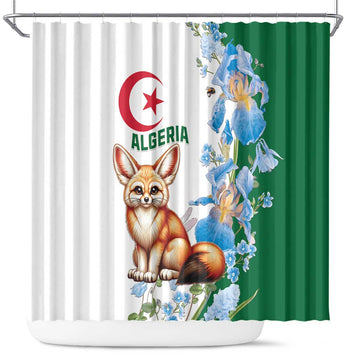 Algeria Fennec Fox Shower Curtain Blue Isris Flower LT15