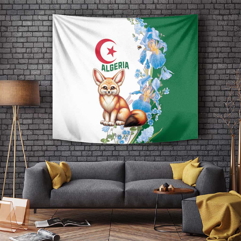 Afro Algeria Tapestry Fennec Fox With Blue Isris Flower LT15