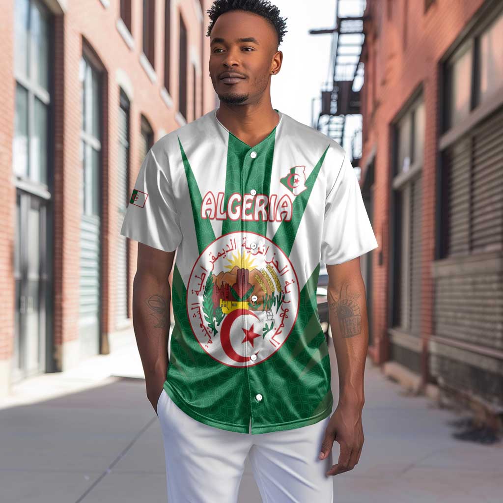 Personalised Afro Algeria Baseball Jersey Coat Of Arms With Islamic Pattern LT15