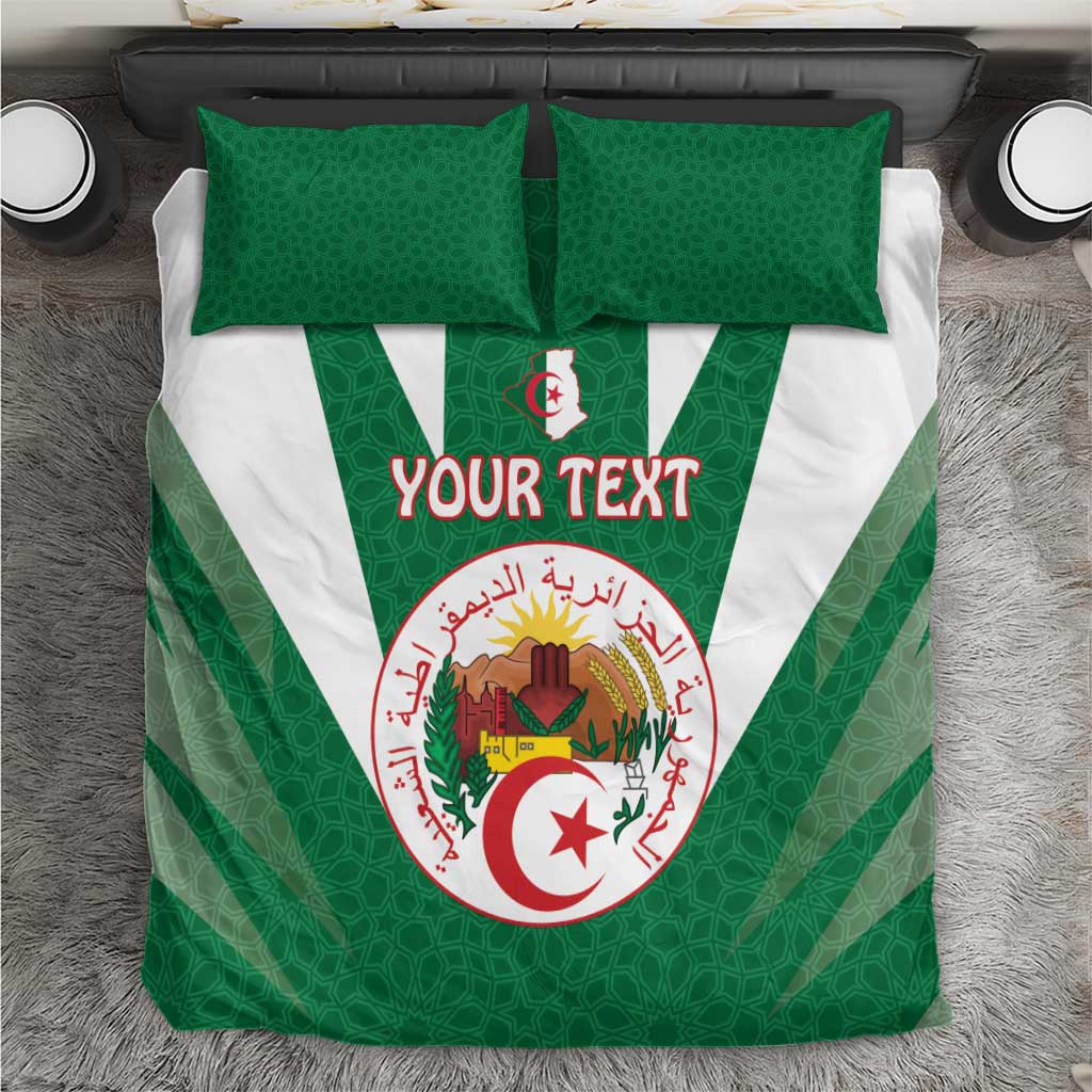 Personalised Afro Algeria Bedding Set Coat Of Arms With Islamic Pattern LT15