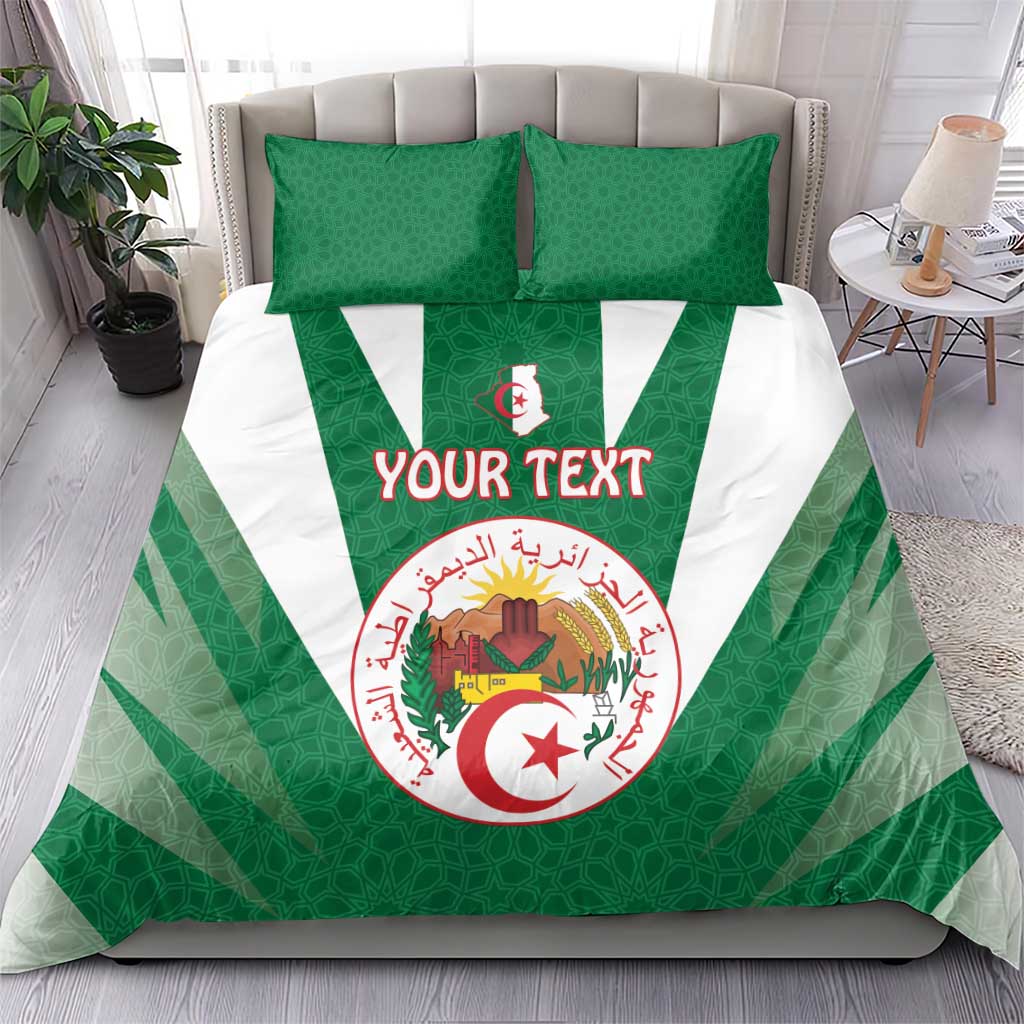 Personalised Afro Algeria Bedding Set Coat Of Arms With Islamic Pattern LT15