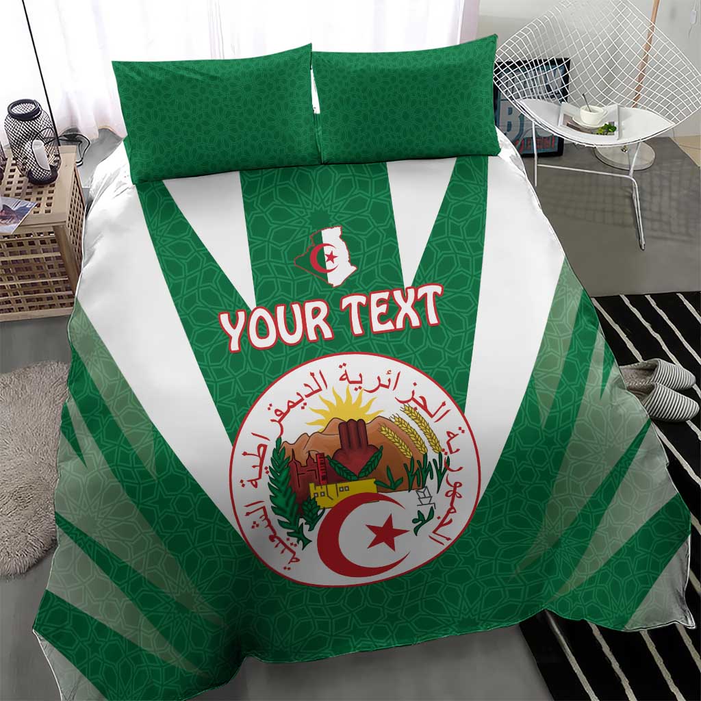 Personalised Afro Algeria Bedding Set Coat Of Arms With Islamic Pattern LT15