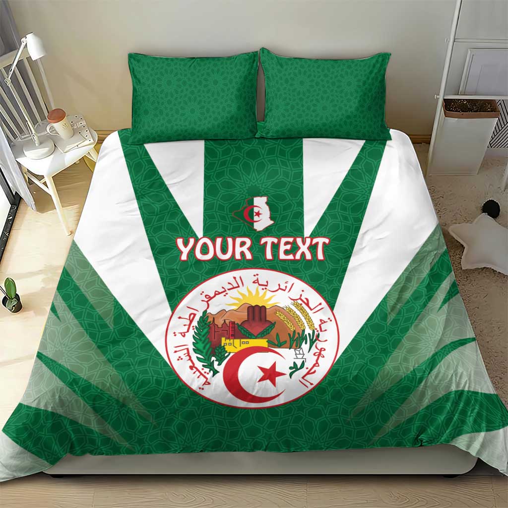 Personalised Afro Algeria Bedding Set Coat Of Arms With Islamic Pattern LT15