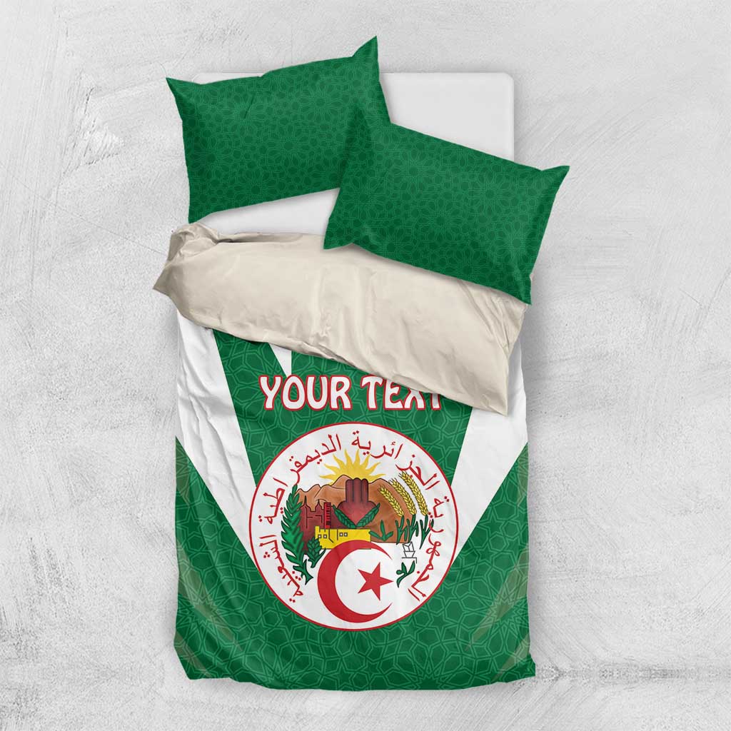 Personalised Afro Algeria Bedding Set Coat Of Arms With Islamic Pattern LT15