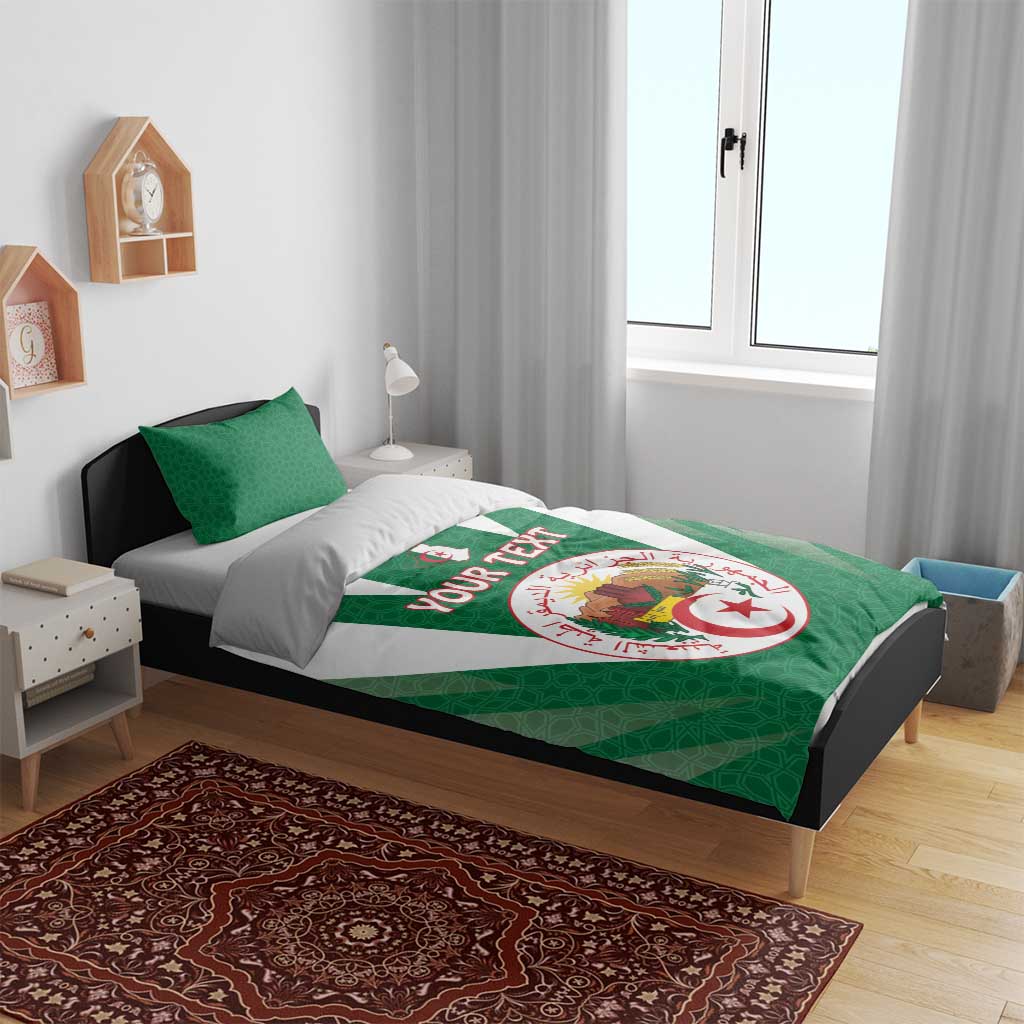 Personalised Afro Algeria Bedding Set Coat Of Arms With Islamic Pattern LT15