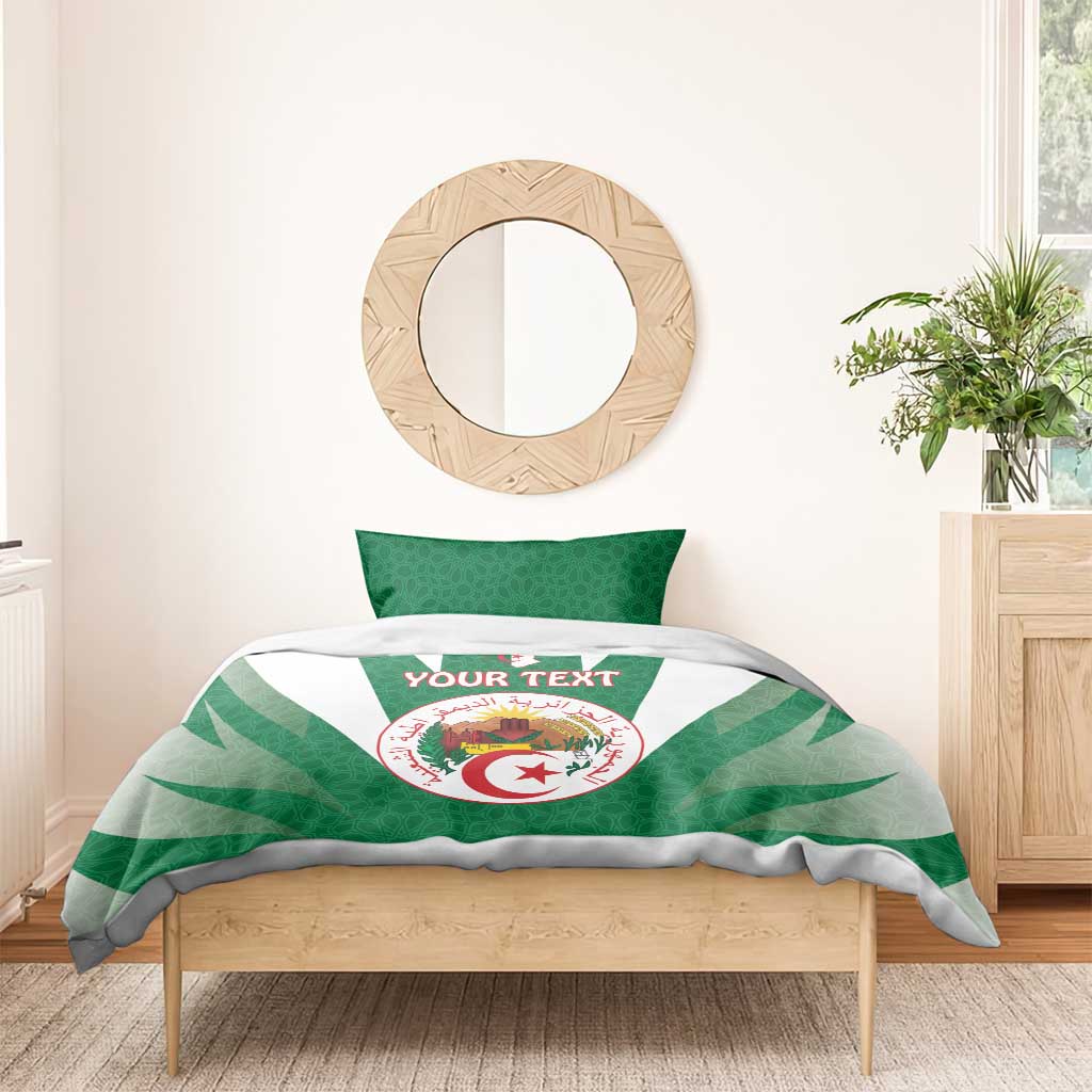 Personalised Afro Algeria Bedding Set Coat Of Arms With Islamic Pattern LT15
