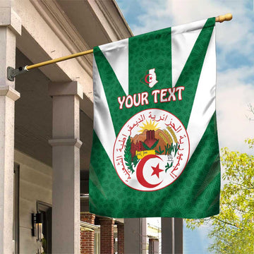 Personalised Afro Algeria Garden Flag Coat Of Arms With Islamic Pattern LT15