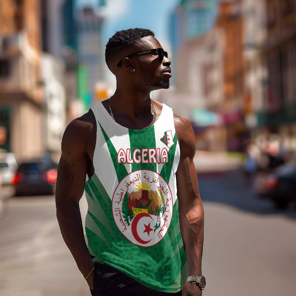 Personalised Afro Algeria Men Tank Top Coat Of Arms With Islamic Pattern LT15